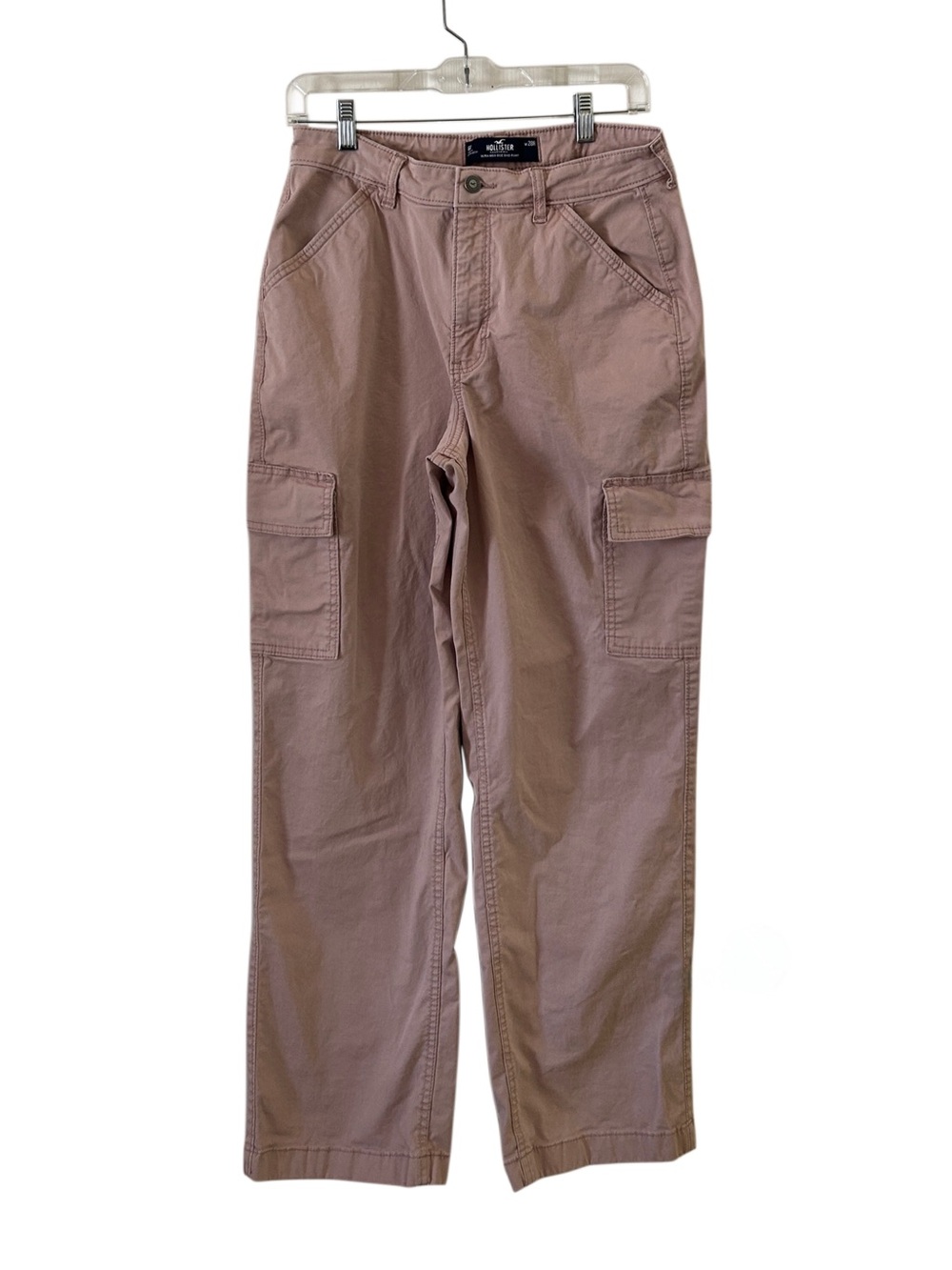 Hollister Dusty Pink Ultra High Rise Dad Pant Cargo Utility Pockets